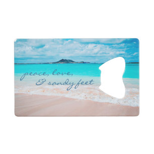 Hawaii Tropical Beach Peace Liebe Sandy Feet Scrip Geldbeutel Flaschenöffner
