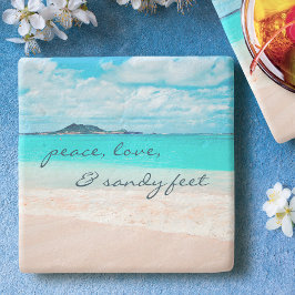 Hawaii Tropical Beach Peace Liebe Sandy Feet Scrip Steinuntersetzer