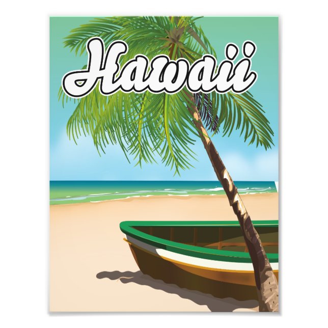 Hawaii Tropical Beach Reiseplakat Fotodruck (Vorne)