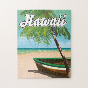 Hawaii Tropical Beach Reiseplakat Puzzle