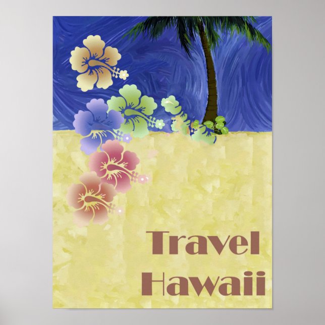 Hawaii Tropical Beach Retro Vintage Reise Poster (Vorne)