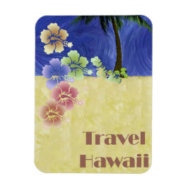 Hawaii Tropical Beach Retro Vintage Travel Poster Magnet