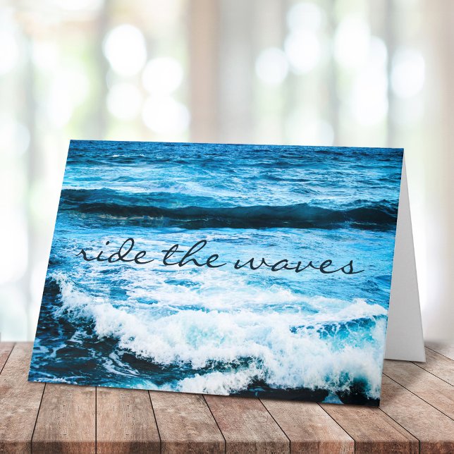 Hawaii Tropical Blue Ocean Ride the Waves Script Karte (Von Creator hochgeladen)