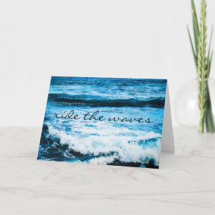 Hawaii Tropical Blue Ocean Ride the Waves Script Karte