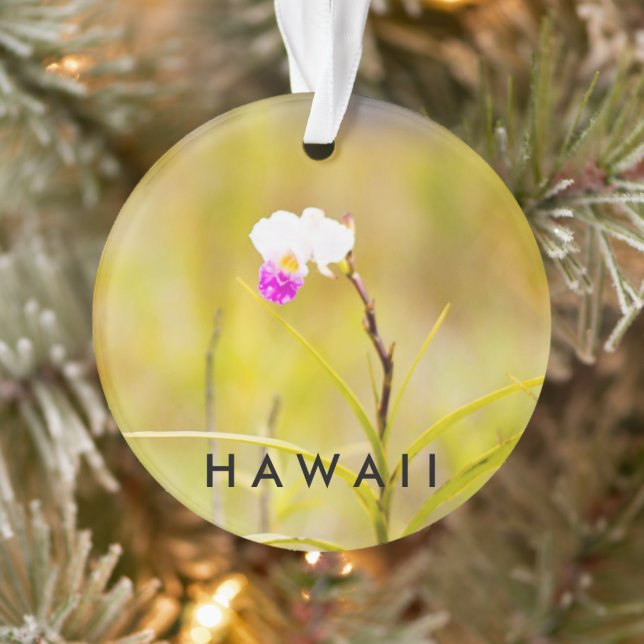 Hawaii Tropical Blume 2 Foto / Text Ornament (Baum)