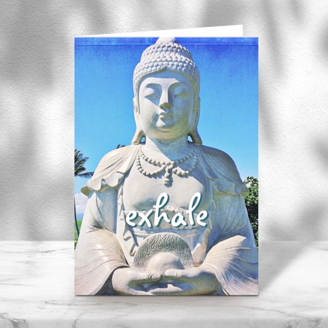 Hawaii Tropical Buddha Exhale Script Friedlich Karte (Von Creator hochgeladen)