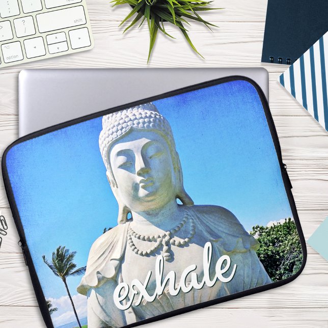 Hawaii Tropical Buddha Foto Exhale Zitatskript Laptopschutzhülle (Von Creator hochgeladen)