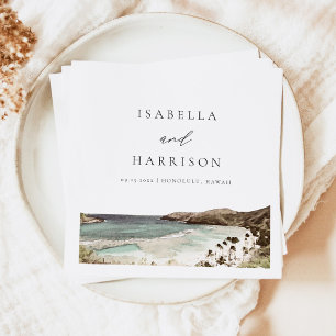 HAWAII Tropical Hawaii Beach Wedding Details Card Serviette