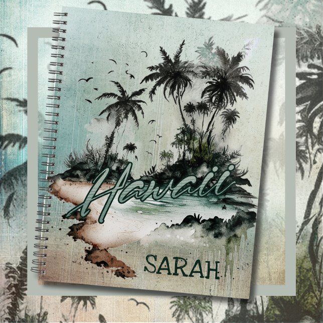 Hawaii Tropical Palm Tree Island Planer (Hawaii Tropical Palm Tree Island Notebook with Personalization)
