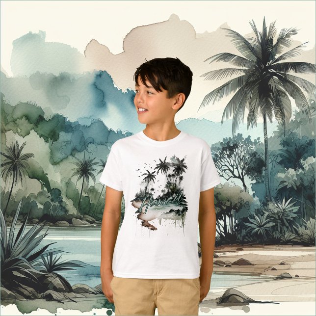 Hawaii Tropical Palm Tree Island T-Shirt (Von Creator hochgeladen)