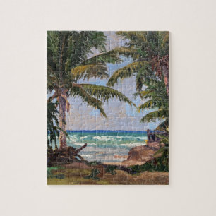 Hawaii Tropical Palm Trees Vintag Puzzle