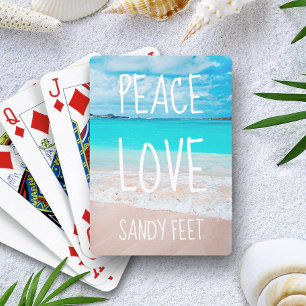 Hawaii-Tropische Strand-Foto-Frieden Liebe Sandige Spielkarten