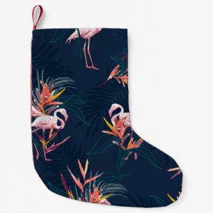 Hawaii Tropischer Flamingo mit Bird of Paradise Fl Kleiner Weihnachtsstrumpf