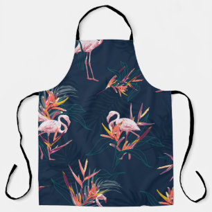Hawaii Tropischer Flamingo mit Bird of Paradise Fl Schürze