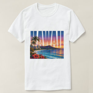 Hawaii Tropisches Strand Insel Paradies Flucht T-Shirt