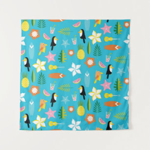 Hawaii Tukane Surf Vintage Wandteppich