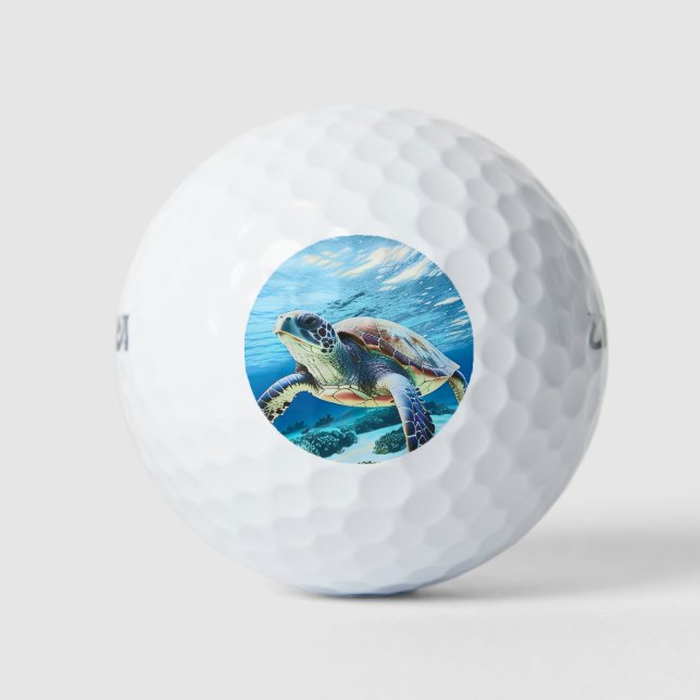 Hawaii Turtle Honu Foto Golfball (Vorderseite)