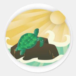 Hawaii Turtle Runder Aufkleber