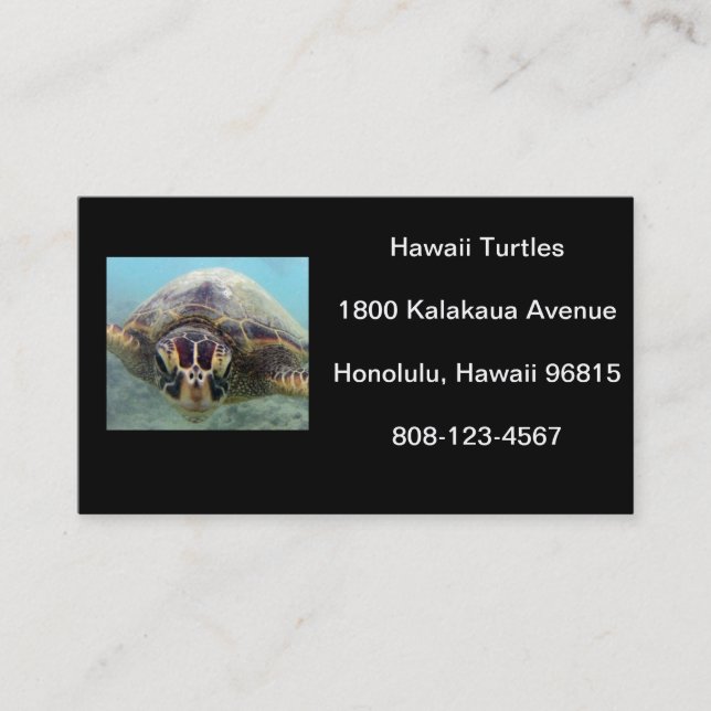 Hawaii Turtle Visitenkarte (Vorderseite)