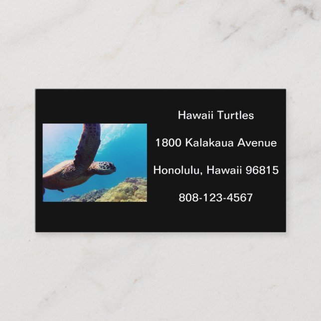 Hawaii Turtle Visitenkarte (Vorderseite)