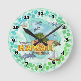 Hawaii-Uhr Runde Wanduhr