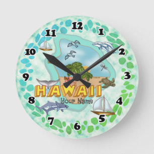 Hawaii-Uhr Runde Wanduhr