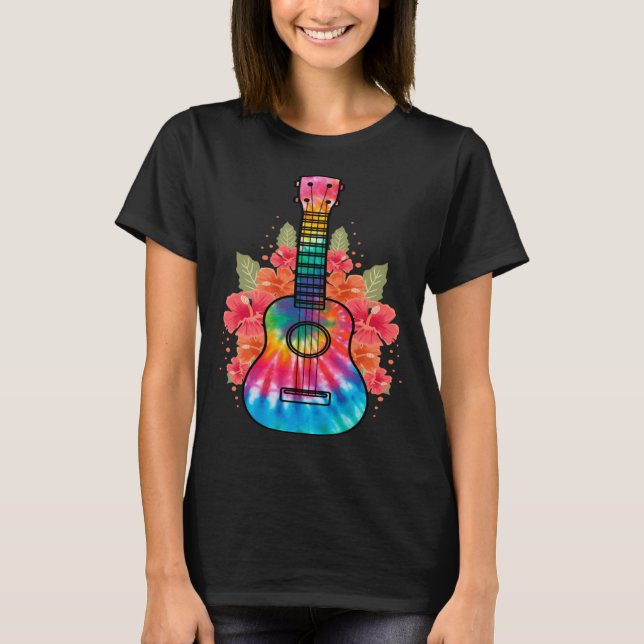 Hawaii Uke Flower Ukulele Guitar T-Shirt (Vorderseite)