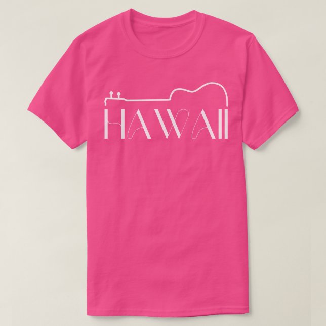 Hawaii Uke Ukulele White Text TShirt (Design vorne)
