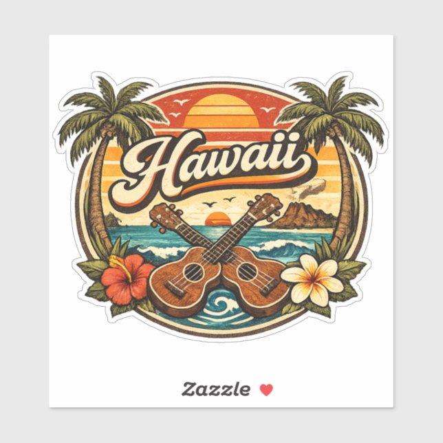 Hawaii & Ukelele Aufkleber (Blatt)