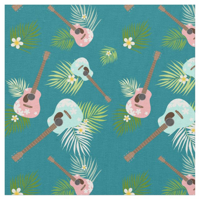 Hawaii Ukulele Floral Stoff (Nahaufnahme)