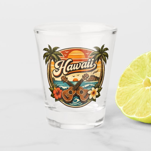 Hawaii & Ukulele Schnapsglas (Vorderseite)