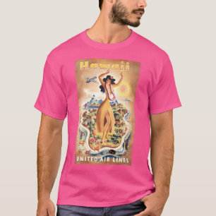 Hawaii United Airlines Travel Poster 1950S T-Shirt