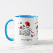 Hawaii United Staaten Retro Staat Map USA Souvenir