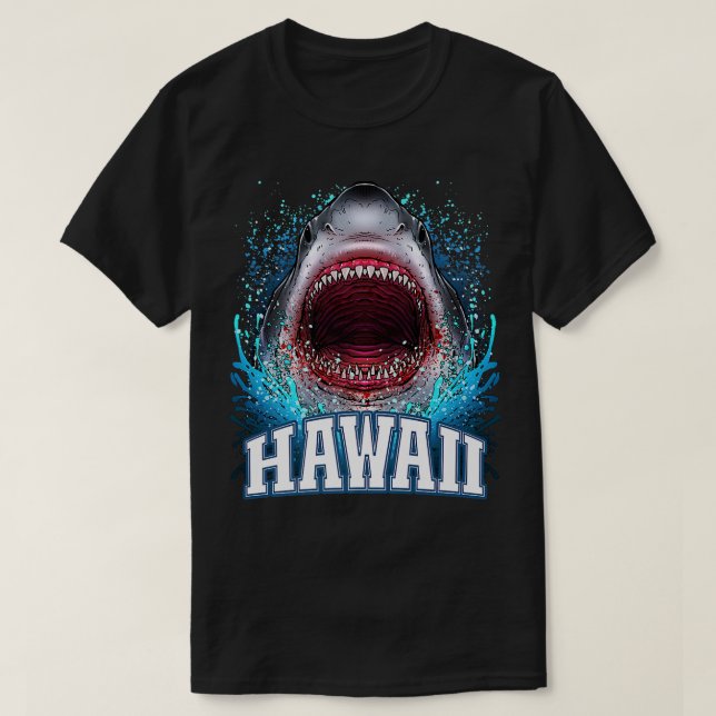Hawaii Urlaub Great White Shark Beach Urlaub C T-Shirt (Design vorne)
