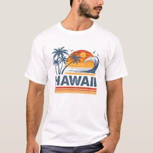 Hawaii Urlaub Sunset Niedlich 70er Vintag Retro Be T-Shirt