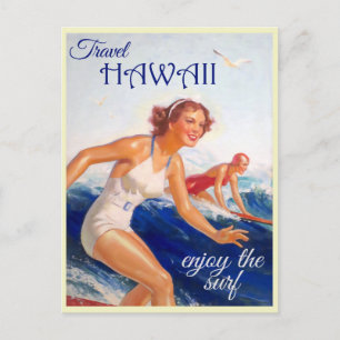Hawaii US Womf Vintage Reise Postkarte