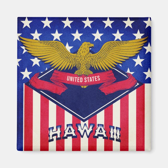 Hawaii-USA-Flagge Magnet (Vorne)