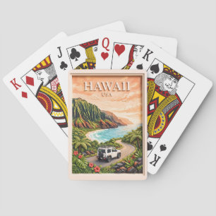 Hawaii USA Roadtrip Vintage 3D Texturlandschaft Spielkarten