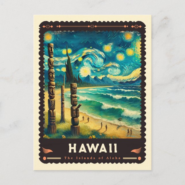 Hawaii | Vincent Van Gogh Inspiriert Postkarte (Vorderseite)