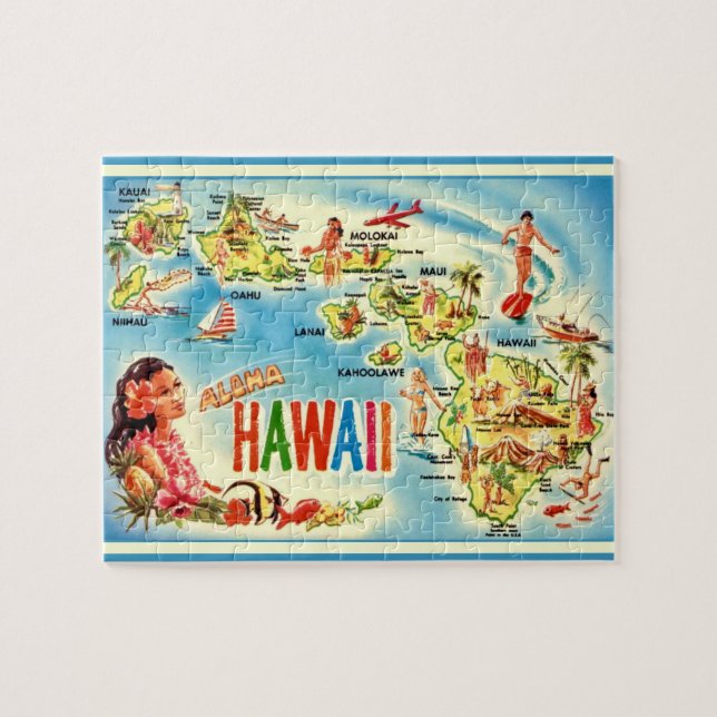 Hawaii Vintag Map Puzzle (Horizontal)