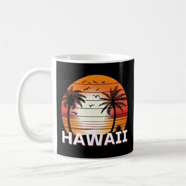 Hawaii Vintag Palm Trees Summer Beach Kaffeetasse (Links)