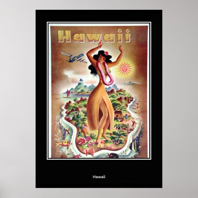 Hawaii Vintag Retro Print Poster (Vorne)