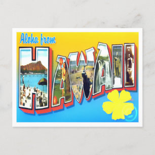 Hawaii Vintage Große Buchstaben Postkarte