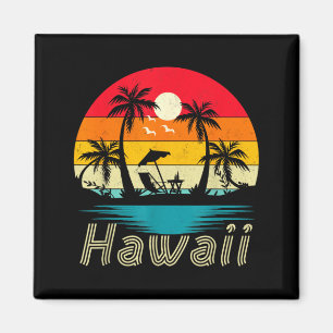 Hawaii Vintage Palme Sonnenuntergang Tropisch Hawa Magnet