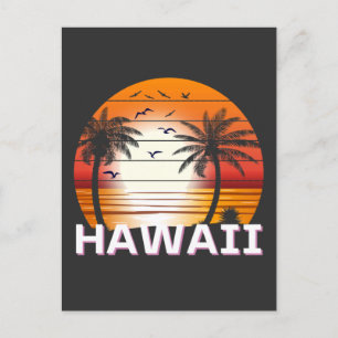 Hawaii Vintage Palmen Sommer Strand Postkarte
