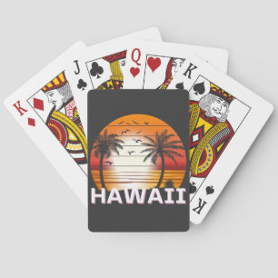 Hawaii Vintage Palmen Sommer Strand Spielkarten