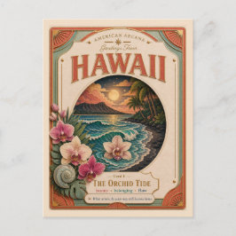 Hawaii Vintage Paper Cut American Arcana Postkarte