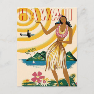 Hawaii Vintage Reise Postkarte
