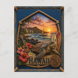 Hawaii Vintage Reise Postkarte
