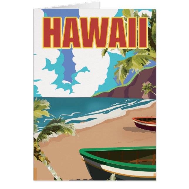 Hawaii Vintage Reiseplakat (Vorne)